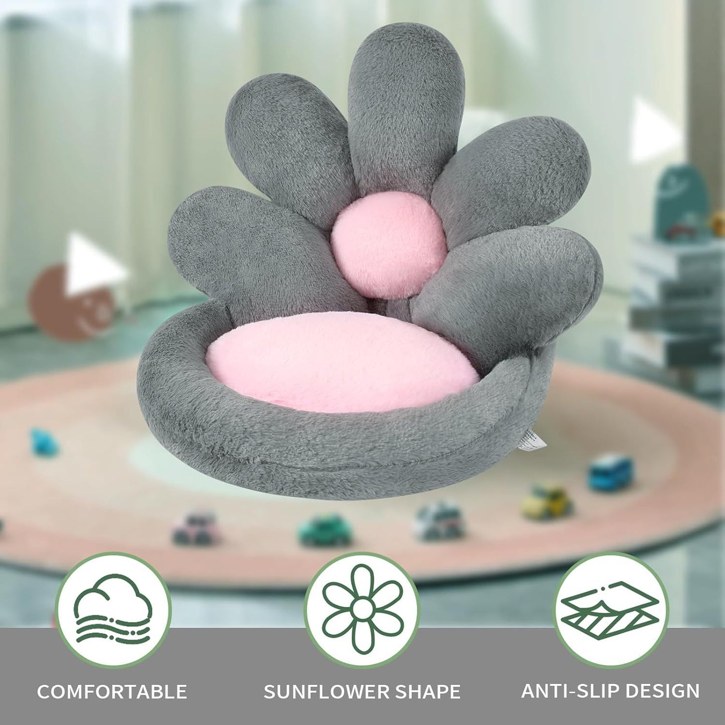 Round Nesting Cat Scratching Board - Flower Shape Seat Cushion Comfy Gaming Chair Pet Mat 19 Inch - DropOnline.co