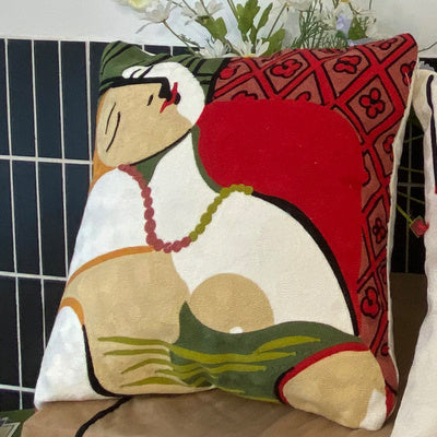 Embroidered Cushion Against Color Three-dimensional Throw Picasso Abstract Pillowcase - DropOnline.co