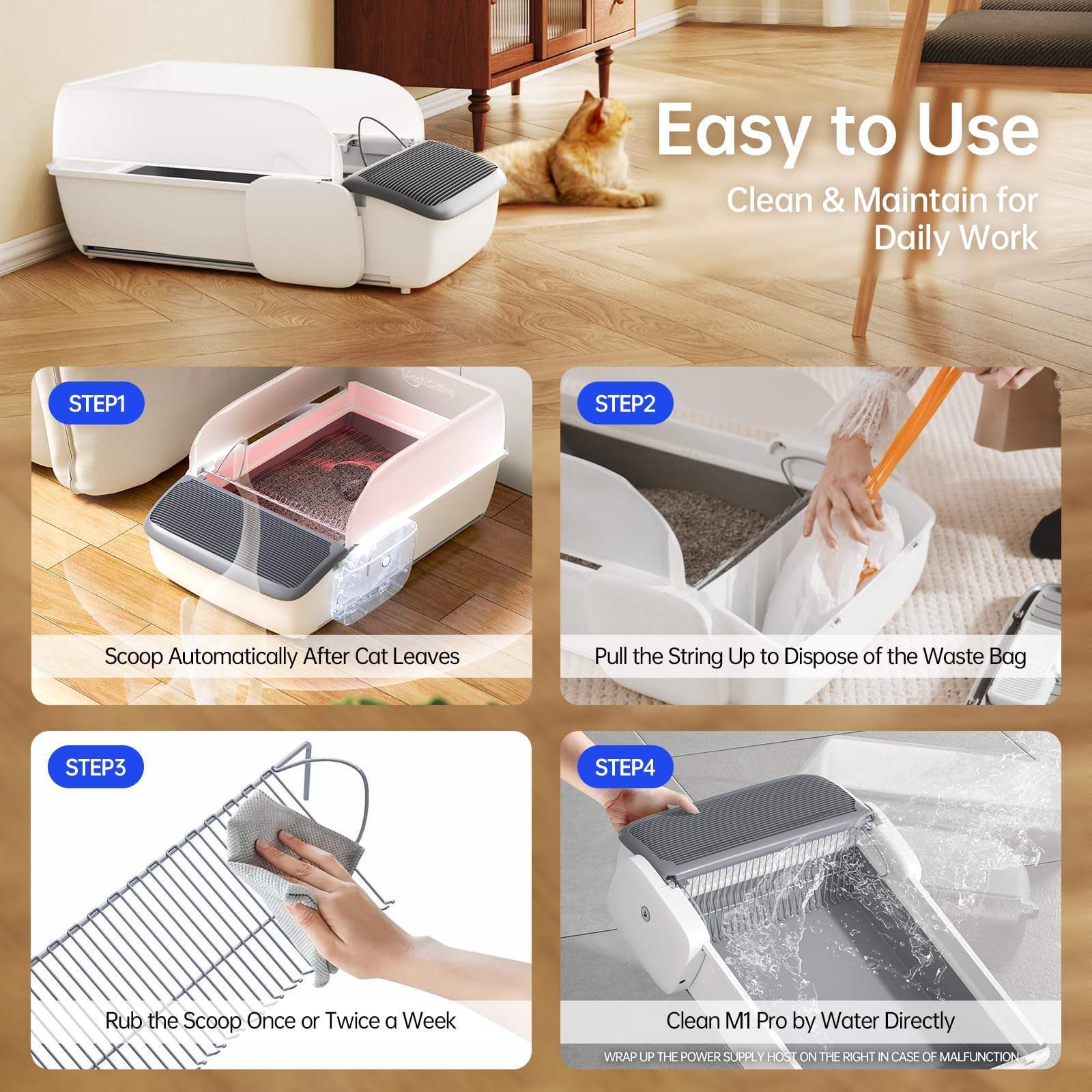 Automatic Cat Litter Box Self-cleaning Open Smart Cat Litter Box Cat Products - DropOnline.co