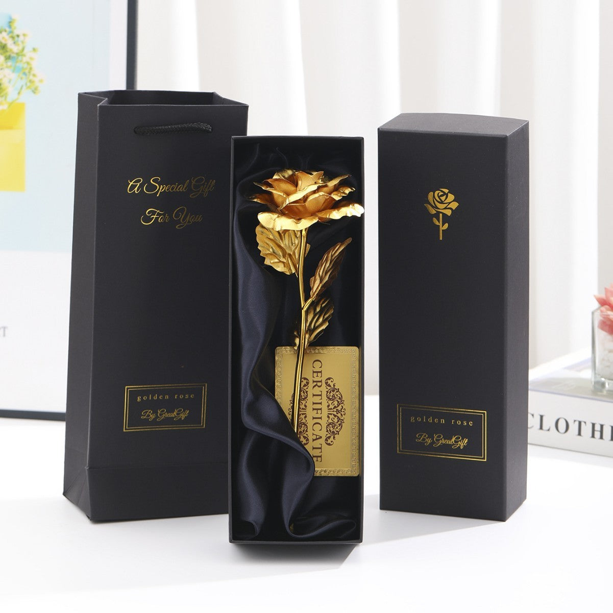 Gold Foil Rose Creative Holiday Gifts For Girls - DropOnline.co