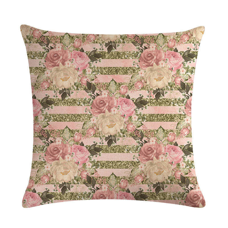 Floral Cushion Cover Cotton Linen Pillowcase - DropOnline.co