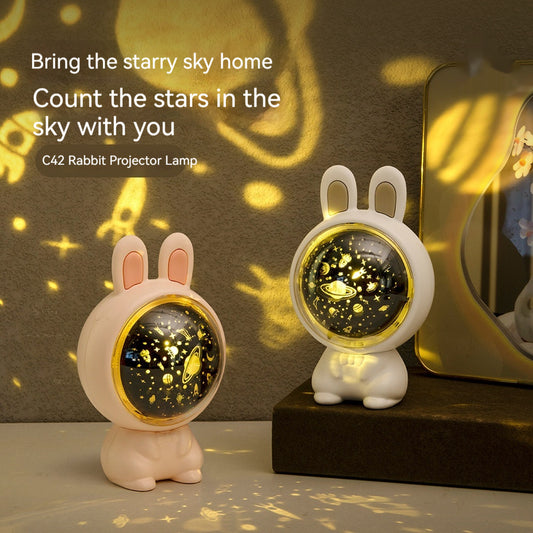 Creative Rabbit Star Light Projector Lamp Children Home Decor - DropOnline.co