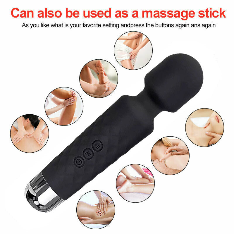 Magic Massage Wand Muscle Relaxation Massager 20 Speed Vibrating Full Body Therapy Motor - DropOnline.co