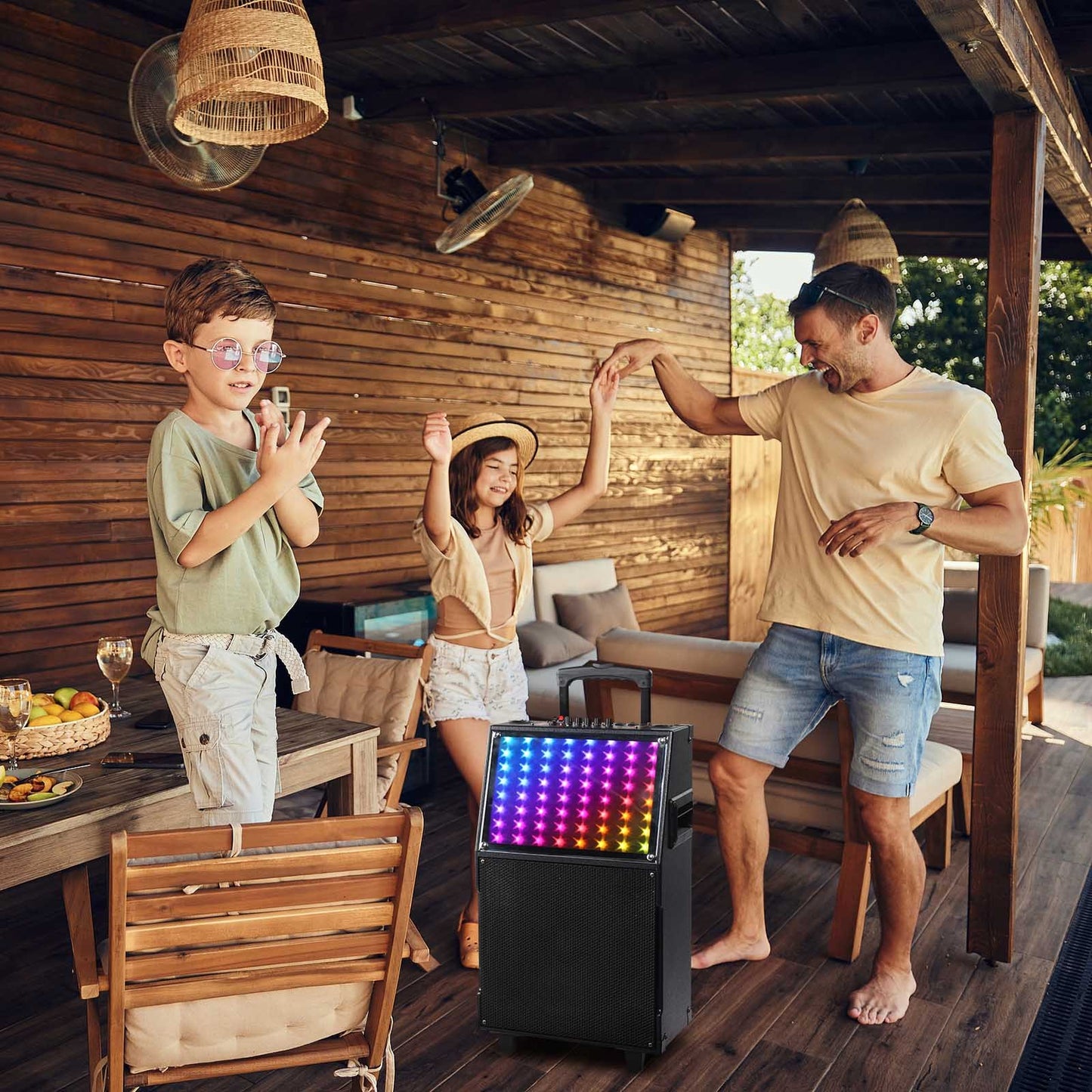 12in 60W LED Spectrum Light Bluetooth Remote Control Rod Speaker - DropOnline.co