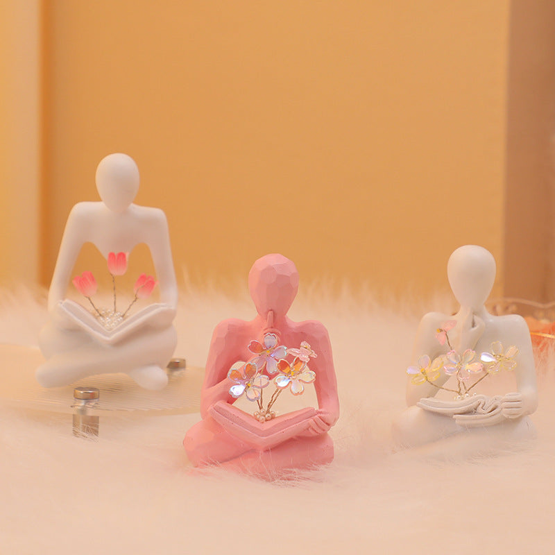 Silence Is The Golden Thinker Small Night Lamp Bouquet Handmade Ornaments Home Decor - DropOnline.co