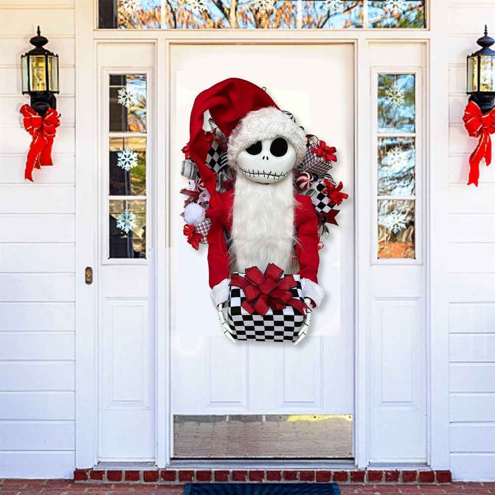 Christmas Jack Doll Garland - 3D Wooden Cloth Holiday Window Decoration - DropOnline.co