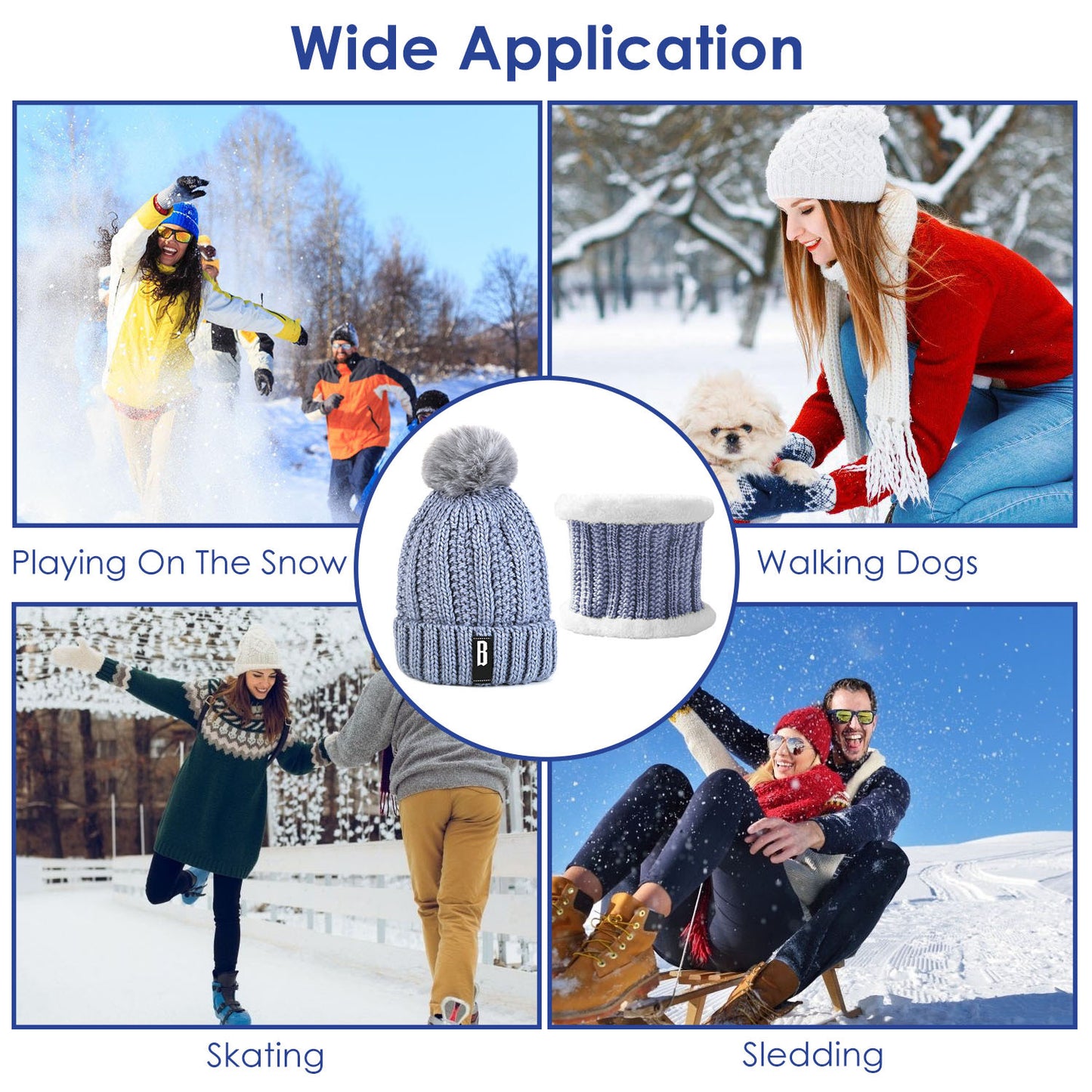 Women's Winter Beanie Hat & Scarf Set - Warm Knitting Gift Set for Outdoors - DropOnline.co