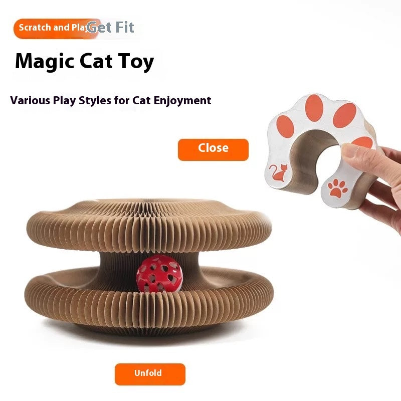 Folding Cat Scratcher, A Magical Foldable Toy - DropOnline.co