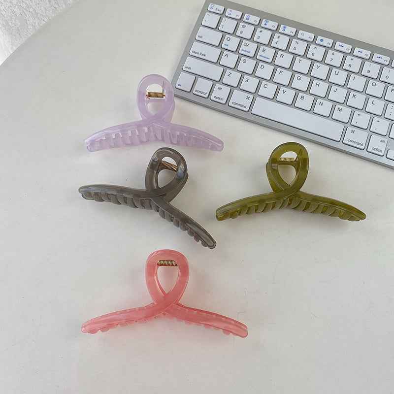 Large Jelly Color Bath Pan Hair Grabber - Minimalist Curve Design Drain Catcher