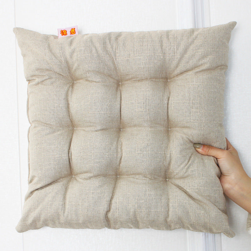 Simple Solid Color Linen Dining Chair Cushion - DropOnline.co