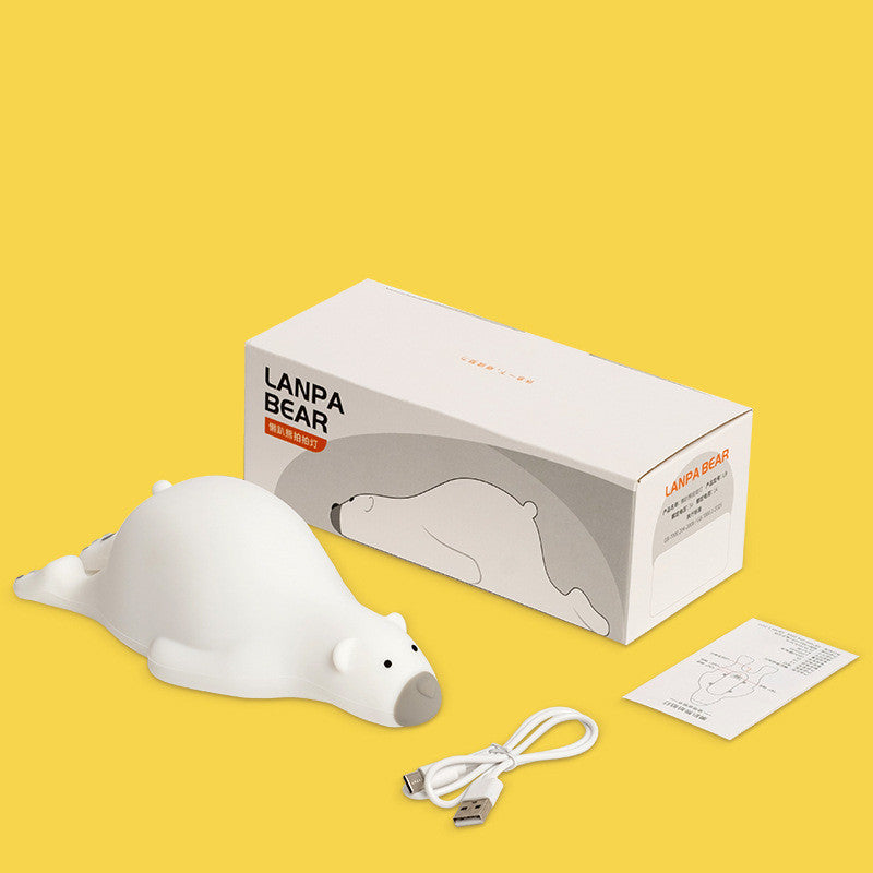 Cute Bear Silicone Night Light - 3 Levels Atmosphere Table Lamp for Children Kid Bedroom Bedside - DropOnline.co