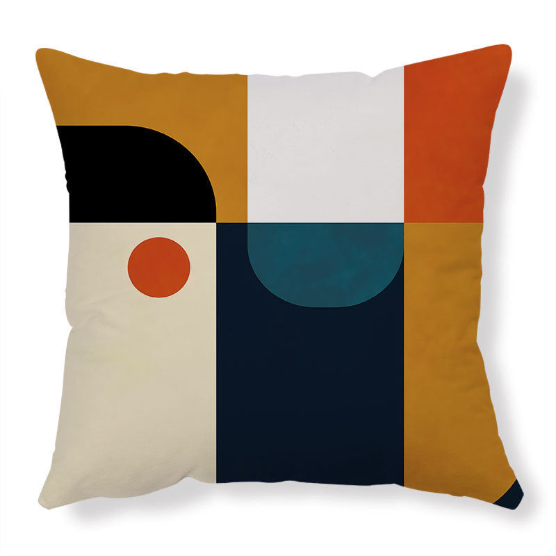 Simple Geometric Abstract Pattern Sofa Backrest Cushion Cover - DropOnline.co
