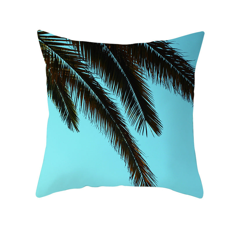 Light Tropical Plants Home Decor Peach Skin Fleece Pillowcase - DropOnline.co