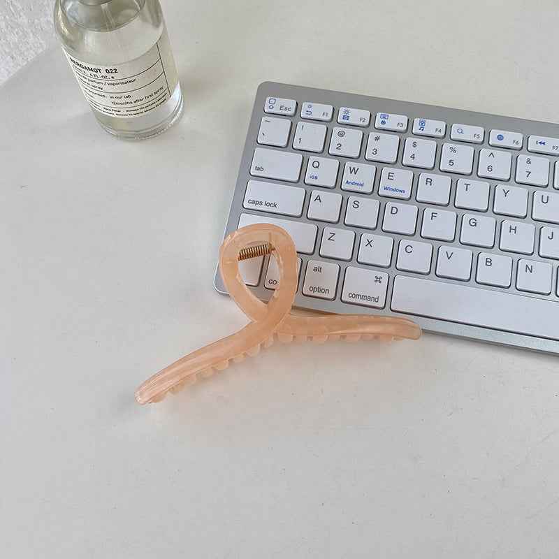 Large Jelly Color Bath Pan Hair Grabber - Minimalist Curve Design Drain Catcher