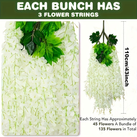 36pcs White Artificial Wisteria Flowers - DropOnline.co