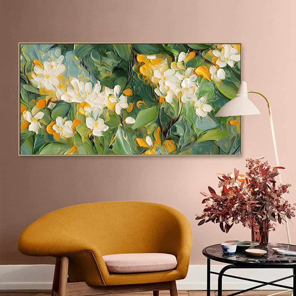 Abstract Floral Handmade Oil Painting On Canvas Wall Art Decoration 3d Texture Original Flowers Crabapple Blossoms For Home Bedroom Decor Rolled Frameless Unstretched Painting - DropOnline.co