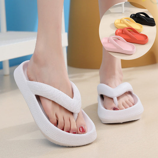 Clip Toe Shoes Eva Non-Slip Slippers Soft Sole Flip Flops Women Thick Bottom Bathroom Slides Summer - DropOnline.co