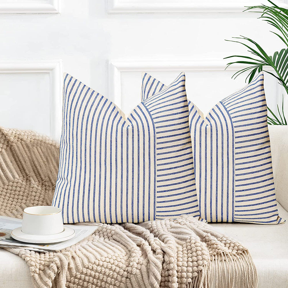 Modern Decorative Striped Canvas Pillow Cover Home Home Sofa Bedroom Cushion - DropOnline.co