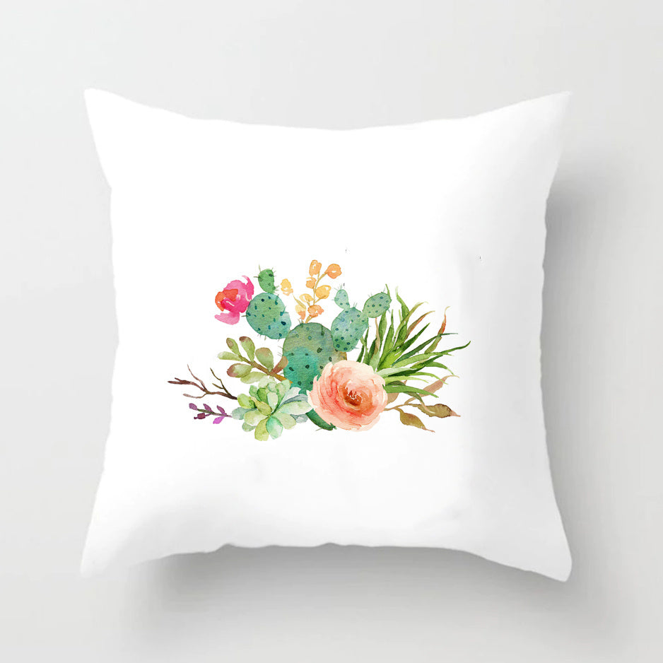 Soft Cactus Print Throw Pillow Cushion Cover - DropOnline.co