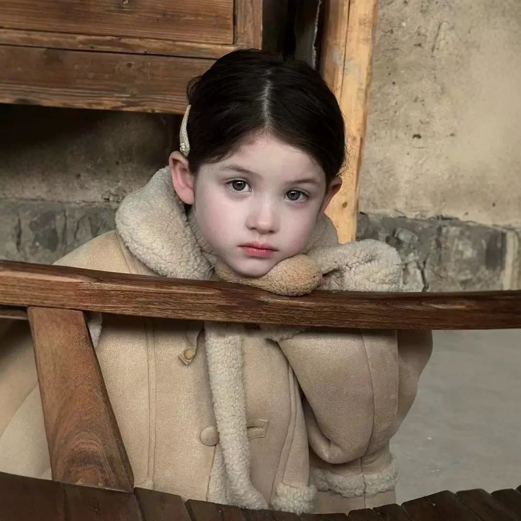 Girls' Coat Thick Lambswool Warm Coat Outerwear - DropOnline.co