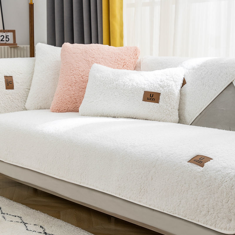 Sofa Cushion Thickness Winter Lambskin Thickened Fleece Cushion - DropOnline.co