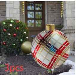 Giant Inflatable Christmas Ball 60cm - PVC Outdoor Ornament Decoration for Tree & Yard - DropOnline.co