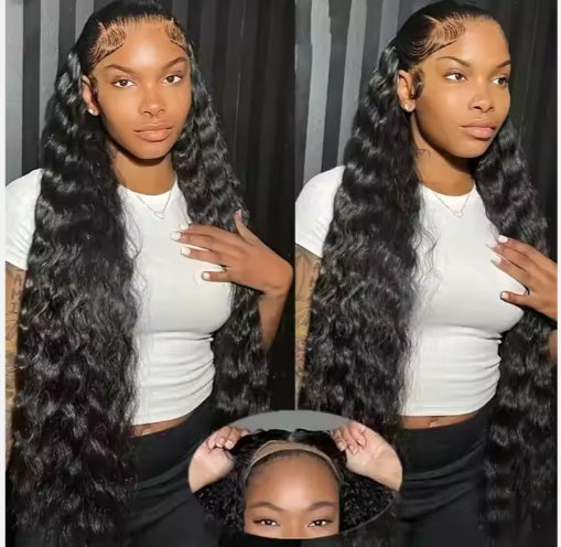 Glueless Wigs 70 Human Hair Pre Plucked Pre Cut 200 Density Transparent HD Lace Frontal Wigs  Loose Deep Wave Wigs - DropOnline.co