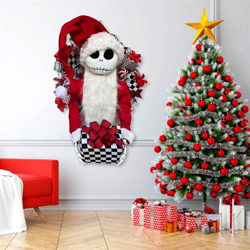 Christmas Jack Doll Garland - 3D Wooden Cloth Holiday Window Decoration - DropOnline.co