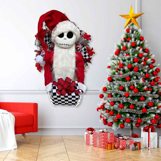 Christmas Jack Doll Garland - 3D Wooden Cloth Holiday Window Decoration - DropOnline.co