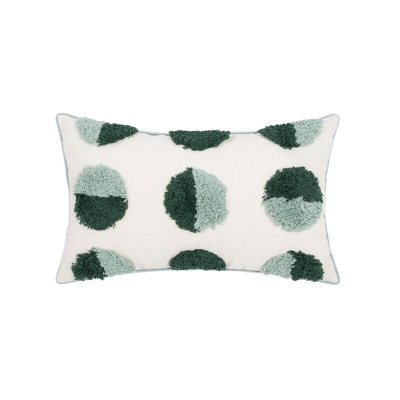 Nordic Moroccan Ins Wind Tufted Pillow Living Room Sofa Tassel Cushion Model Room Pure Cotton Pillowcase Green - DropOnline.co