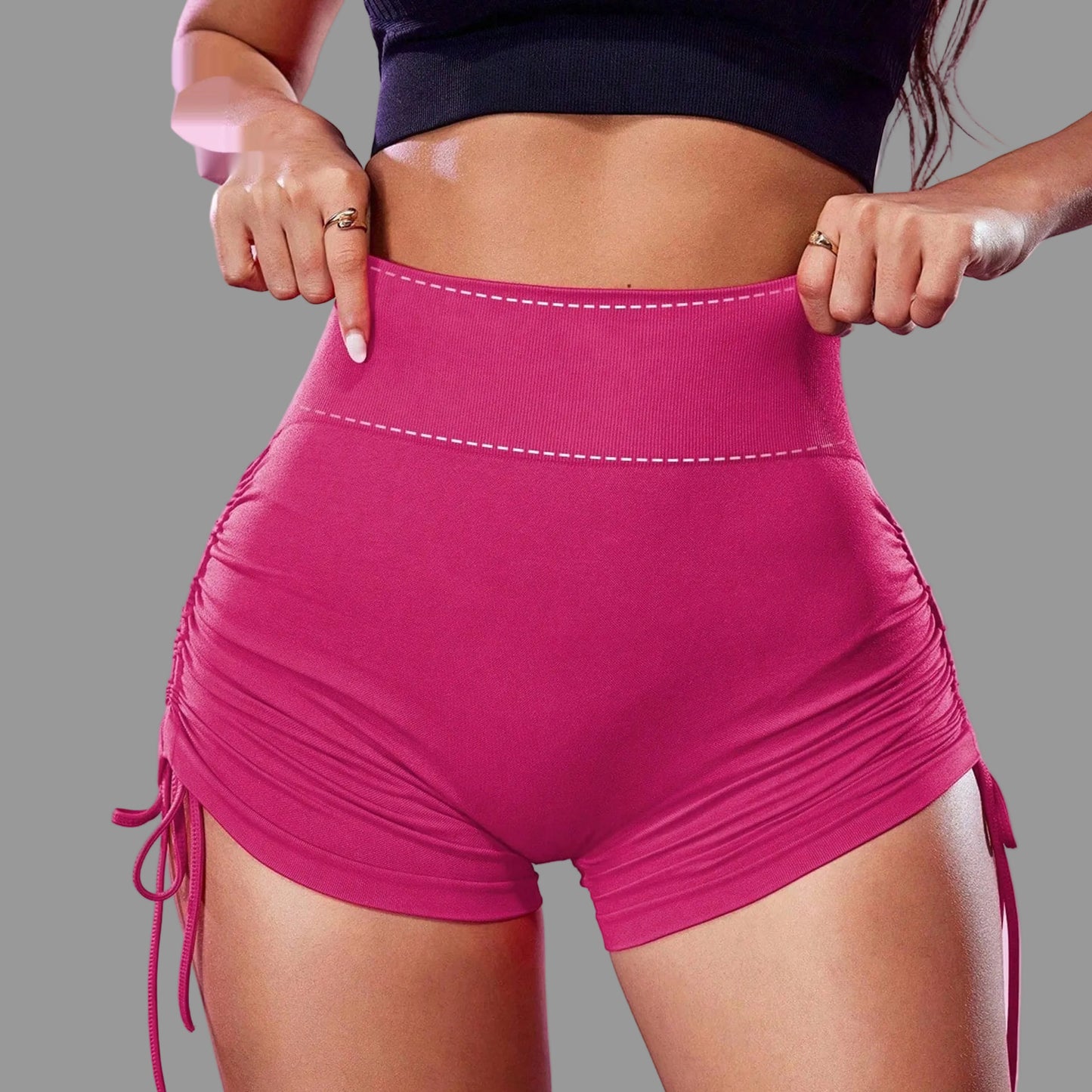Women's Solid Color Minimalism Yoga Drawstring Shorts