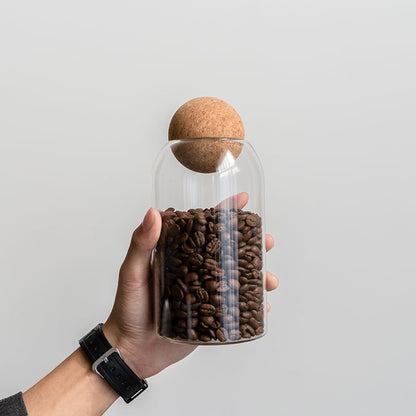 1 Set Storage Ball Glass Tea Jar,Cork Jar,Sealed Candy Jar,Dry Food Storage Jar