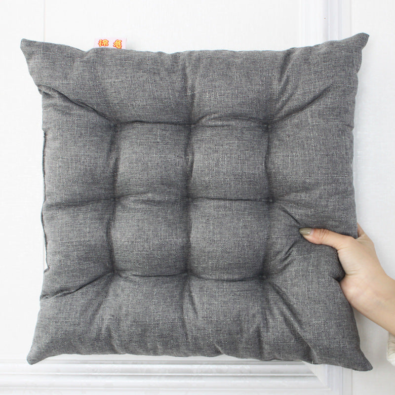 Simple Solid Color Linen Dining Chair Cushion - DropOnline.co