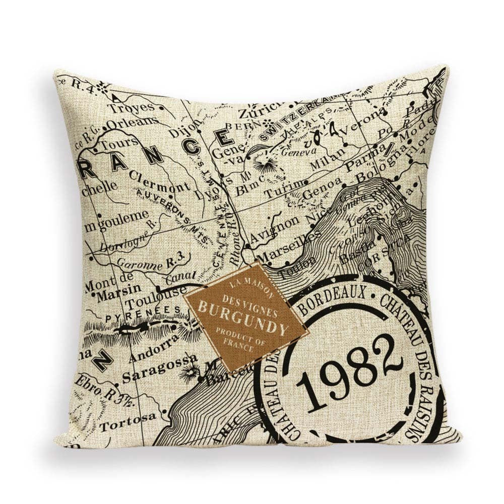 New Retro Toss Pillow Case European World Map Cushion Cover Seat Sofa Covers Morocco Linen House Home Decor Throw Pillows Cases - DropOnline.co
