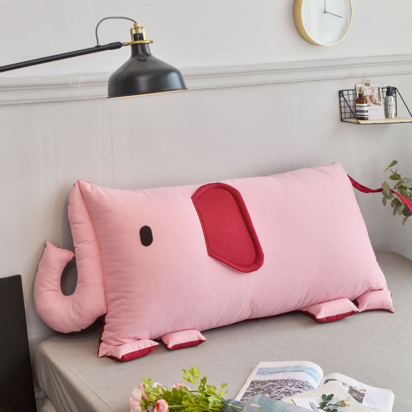 Simple Cartoon With Square Back Bedside Cushion - DropOnline.co