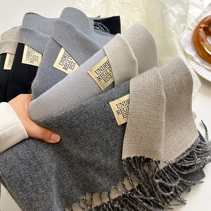 Double-Sided Artificial Cashmere Scarf - Women's Winter Warm Couple Scarf - DropOnline.co