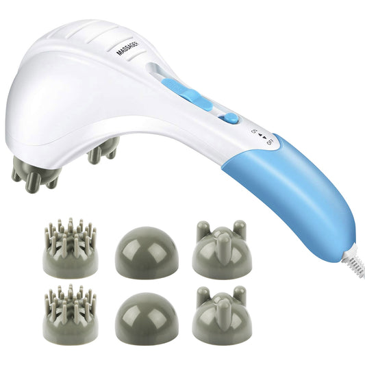 1Pc Electric Full Body Percussion Massager Handheld Double Head Vibrating Body Relax For Neck Back Legs - DropOnline.co