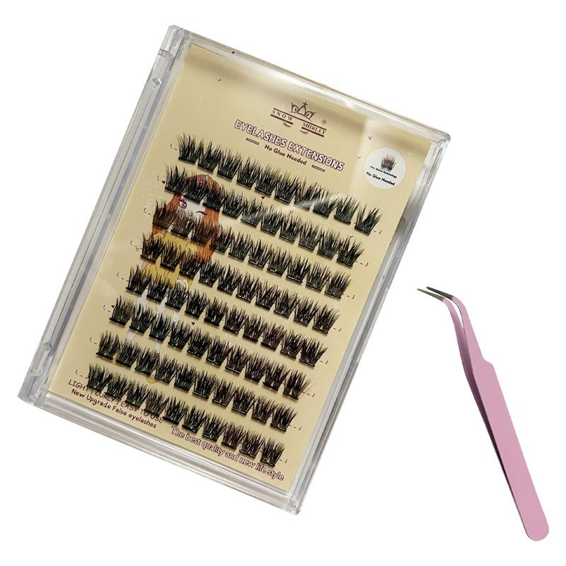 3D Self-adhesive False Eyelashes 8 Rows -Small Tweezer Tool - DropOnline.co
