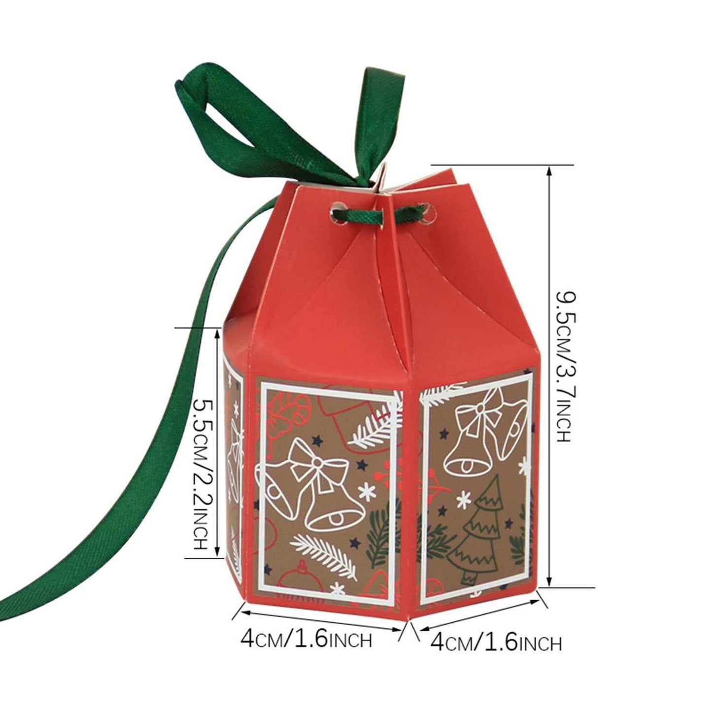 Christmas Treat Boxes with Ribbons - 20 Pack Festive Gift Boxes Set - DropOnline.co