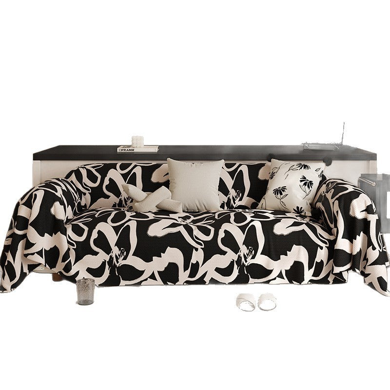 Black Stain-resistant Sofa Living Room Light Luxury Four Seasons Universal Sofa Cushion - DropOnline.co