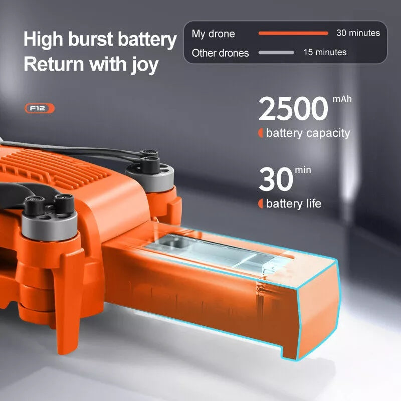 4DRC F12 RC Drone GPS 5G WIFI 6K HD Wide Angle Dual Camera Smart Follow Quadcopter,Professional Drones,adult Drones, For Beginners,Logistics Is Randomly Sent By USPS,FEDEX - DropOnline.co