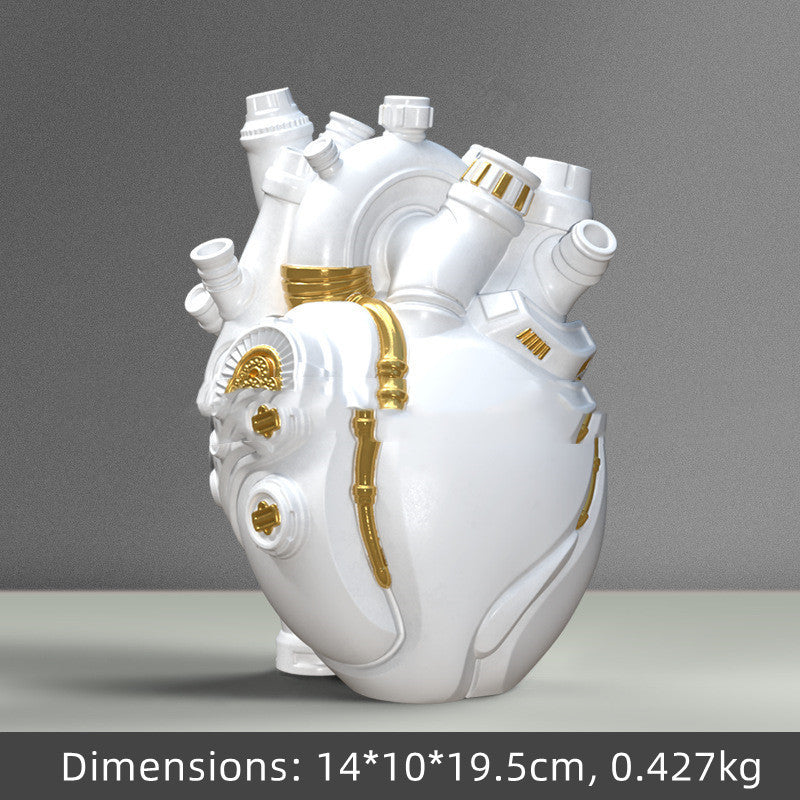Cyber Punk Simulation Heart Vase Ornament Creative Technology Halloween Home Decor - DropOnline.co