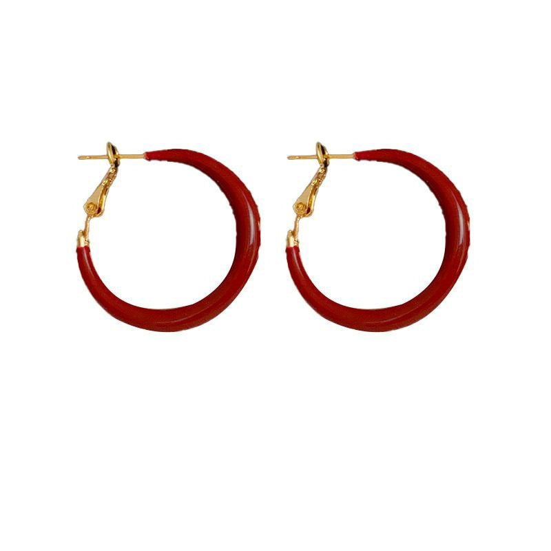 Special-interest Design Mild Luxury Retro Red Oil-spot Glaze Simple Bracelet Earrings - DropOnline.co