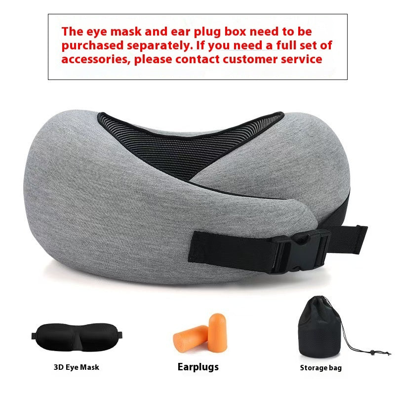 Soft Memory Foam Travel Neck Pillow U Shape Adjustable Support Comfortably Sleeping On Plane Car Office Noon Break - DropOnline.co