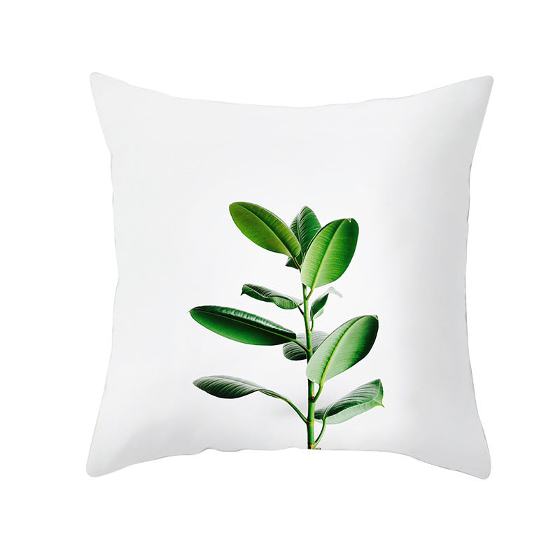 Light Tropical Plants Home Decor Peach Skin Fleece Pillowcase - DropOnline.co