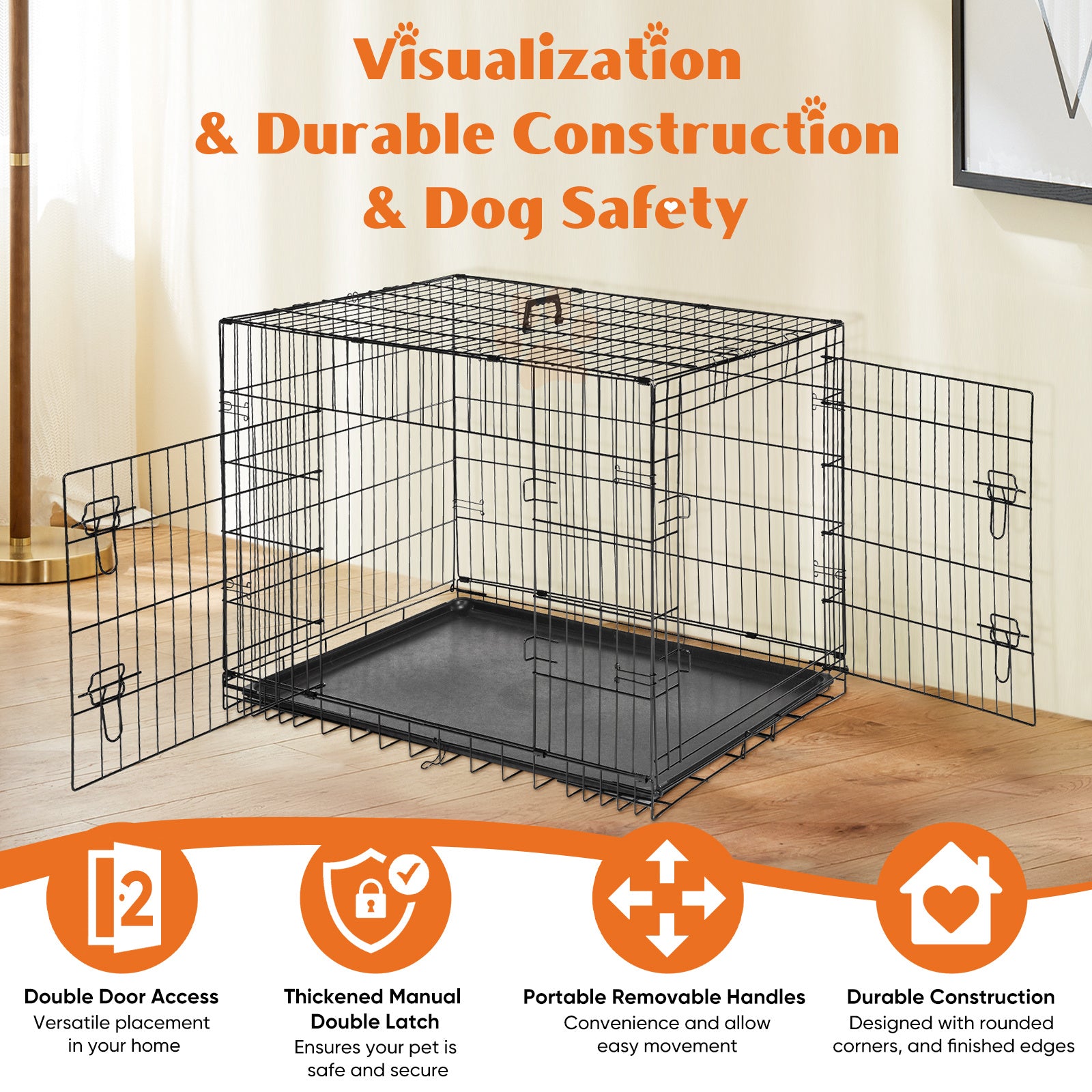 A Dog Cage With Two Doors - DropOnline.co