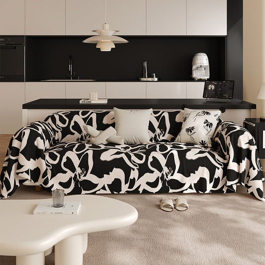 Black Stain-resistant Sofa Living Room Light Luxury Four Seasons Universal Sofa Cushion - DropOnline.co