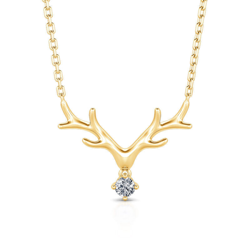 Simple Large Antlers Pendant Necklace