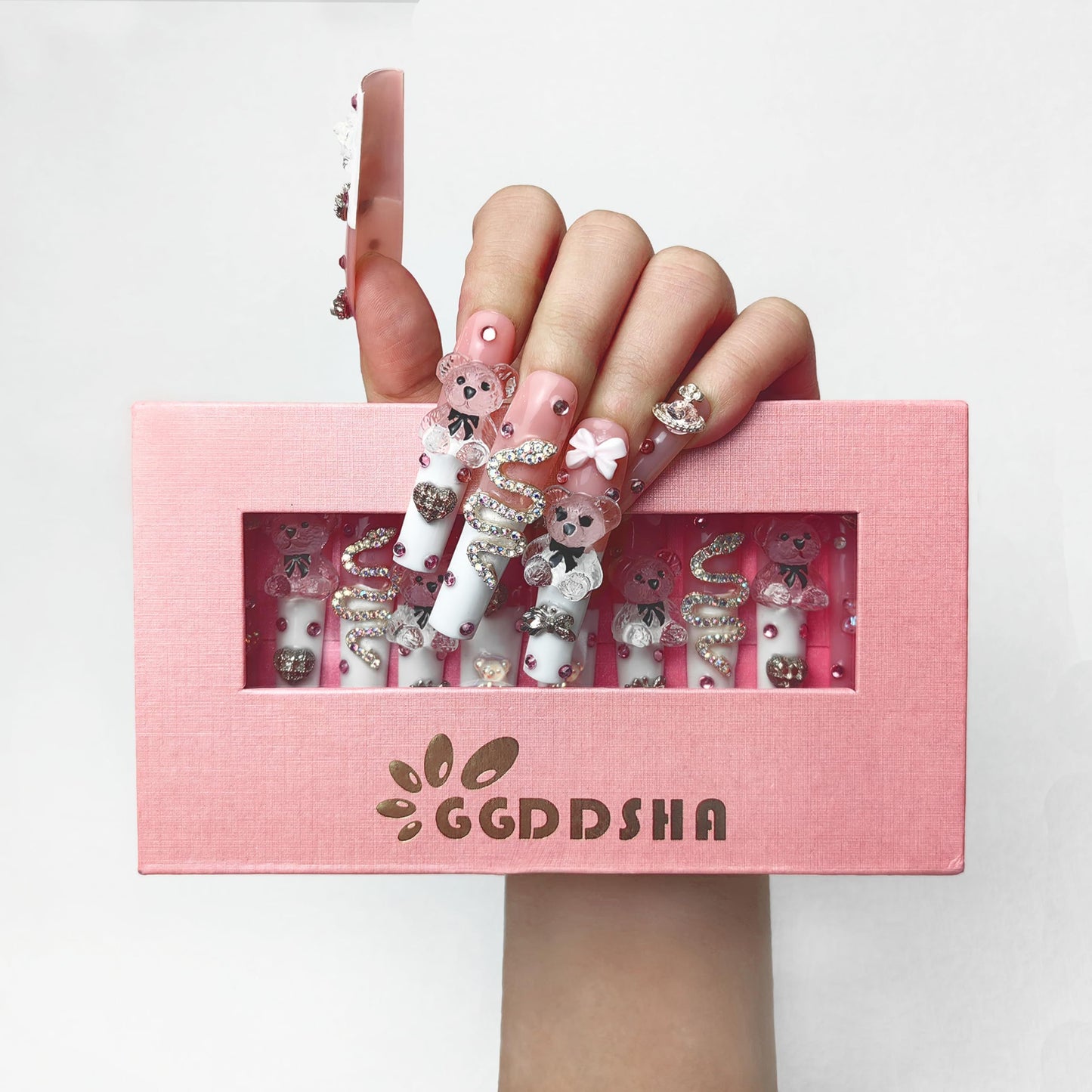 GGddsha 2024 New PMMA Acrylic Press On Nails StunningBling Nails, Rhinestone Fake Nails, Glitter Rhinestone NailsGradient  Fake NailsEnchanted Duo - DropOnline.co