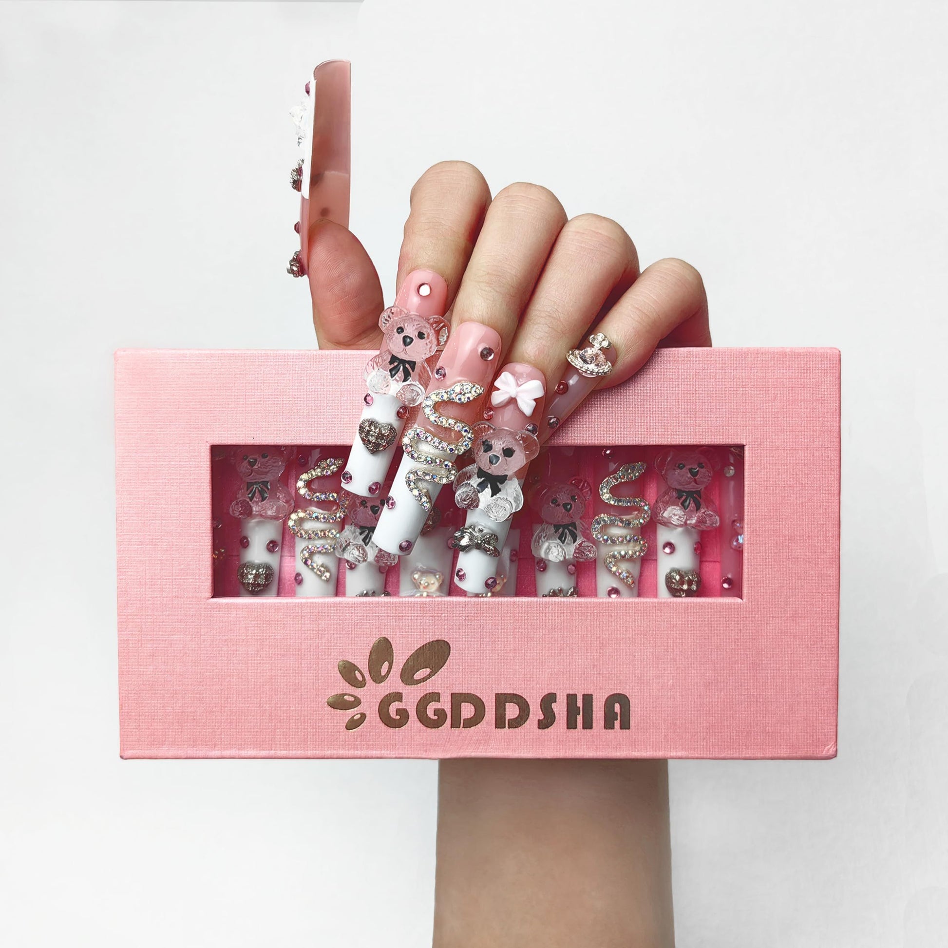 GGddsha 2024 New PMMA Acrylic Press On Nails StunningBling Nails, Rhinestone Fake Nails, Glitter Rhinestone NailsGradient  Fake NailsEnchanted Duo - DropOnline.co